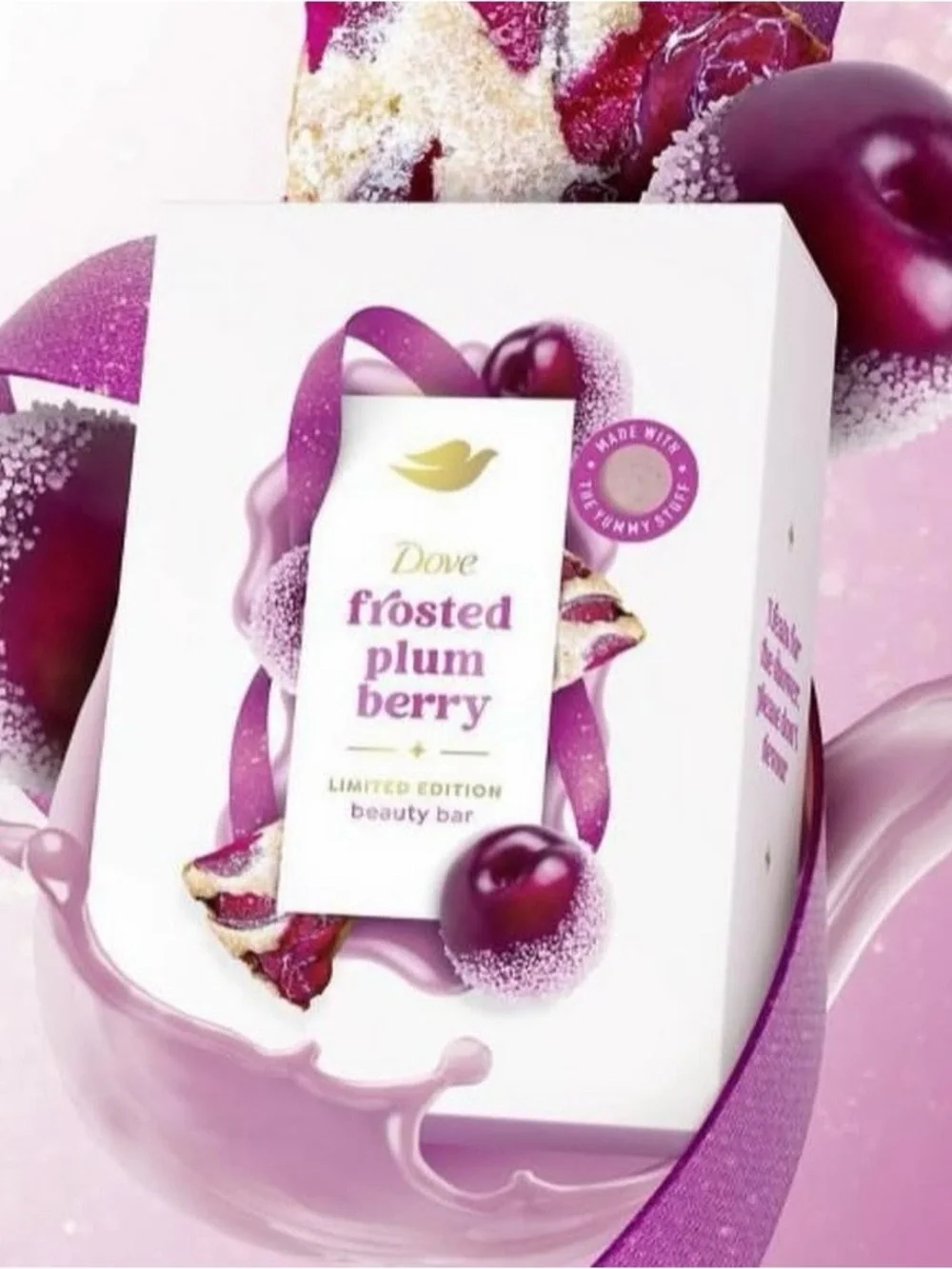 Dove FROSTED PLUM BERRY Limited Edition Beauty Bar Soap ~ 4 Bars New / Sealed